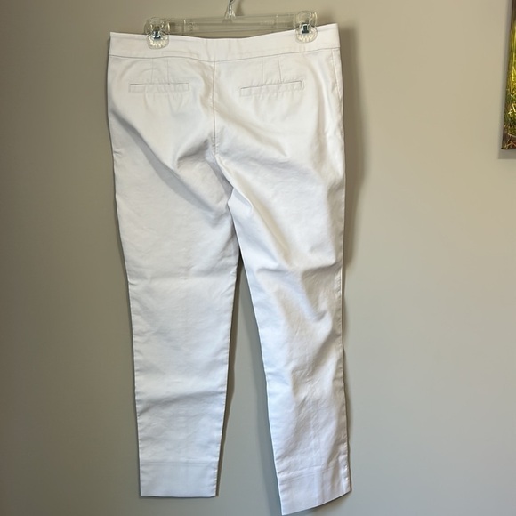 TORY BURCH Callie Skinny Ankle Pant Side Zip White Jean Designer Sz 4 - Picture 9 of 14